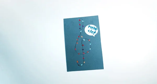 How to make a treble clef using stickers
